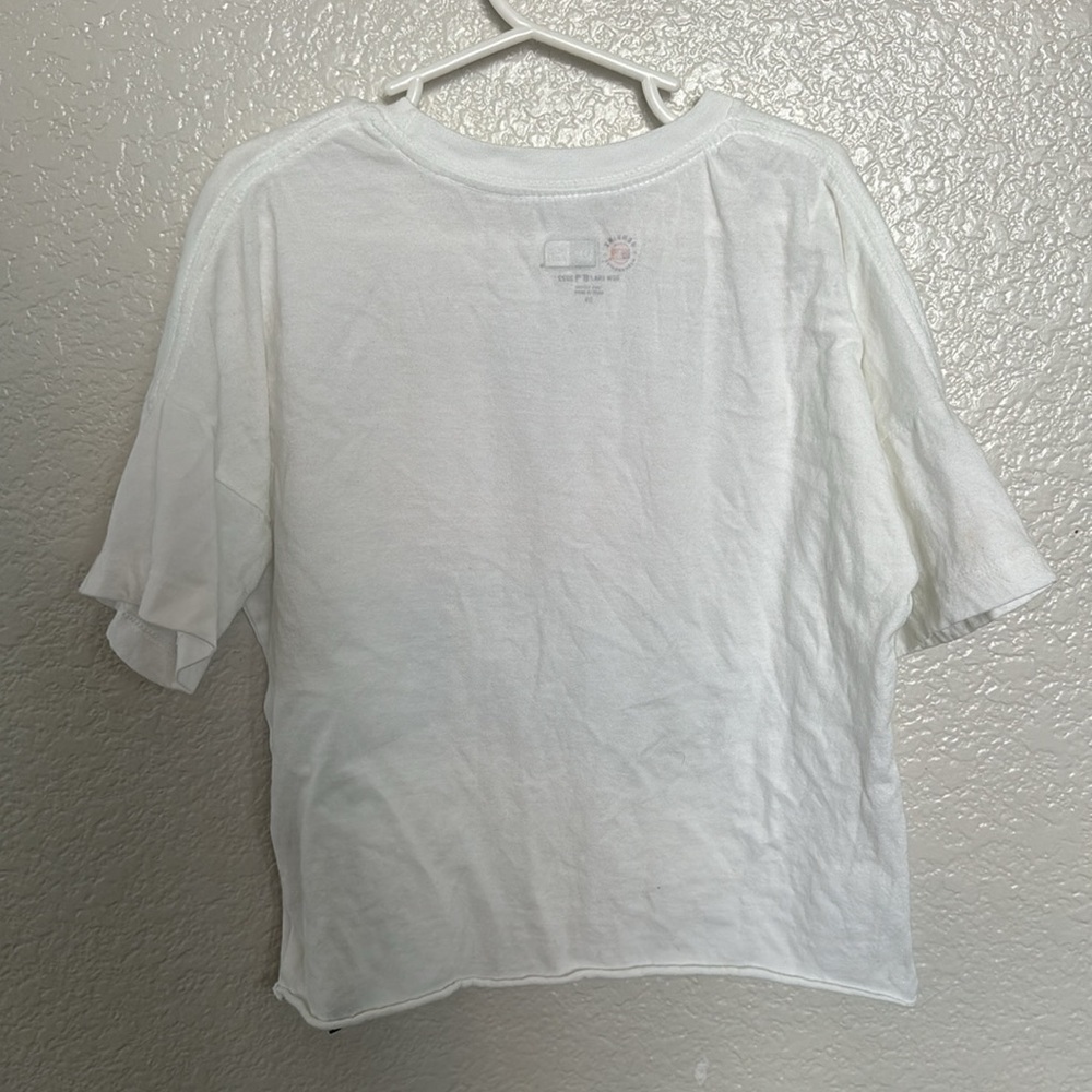 New Era White Los Angeles Angels Flip Sequin Heart Crop Top Size 7/8 - Picture 3 of 4